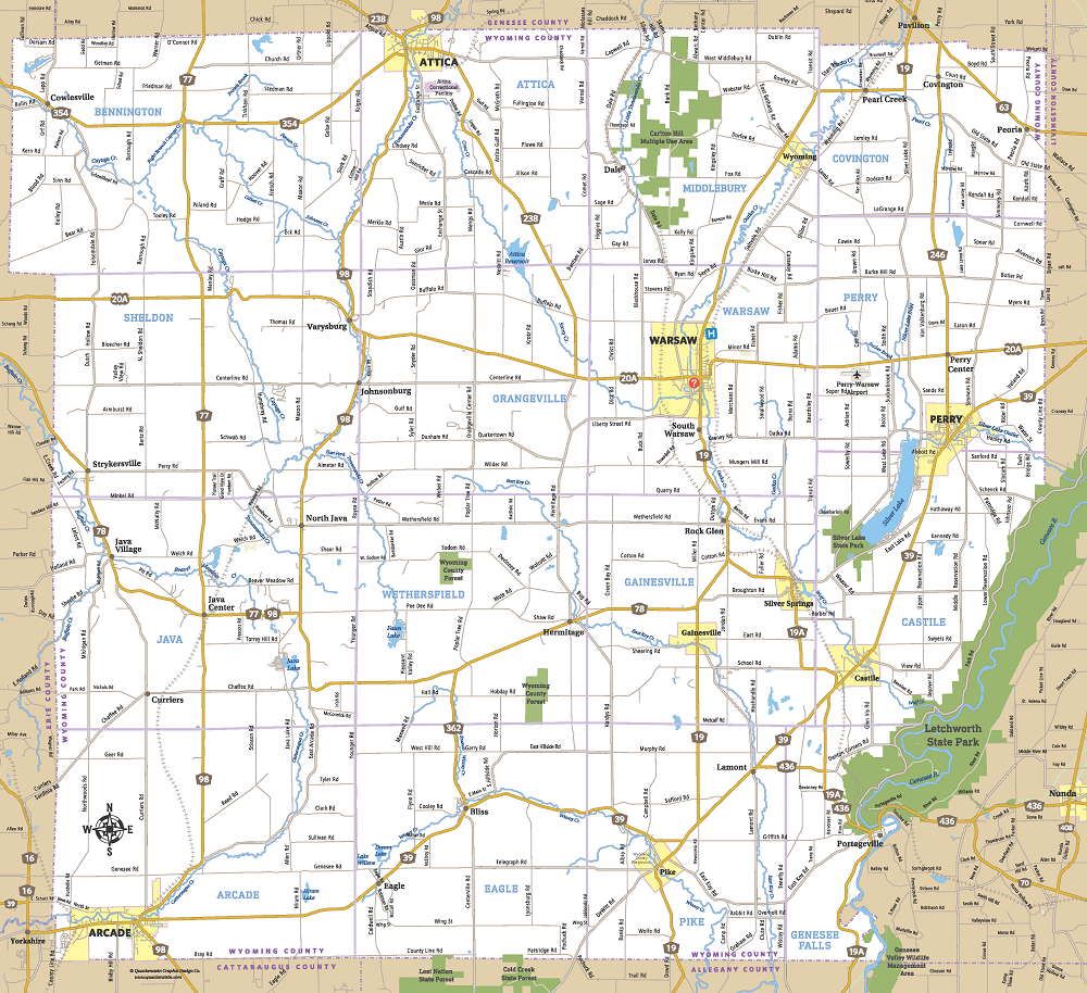 Wyoming County Map   Wyoming County Map NEW 